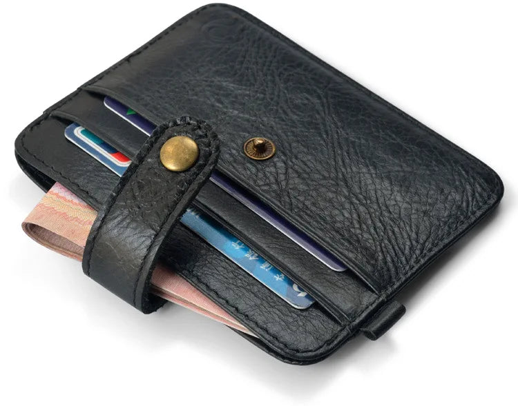 Black Leather Slim Wallet