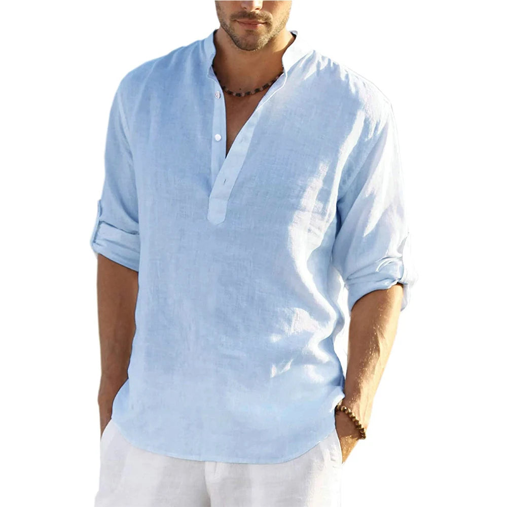 Blue Summer Linen Shirt