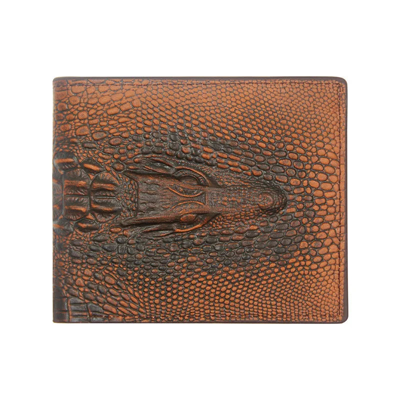 Brown Crocodile Pattern Wallet 1