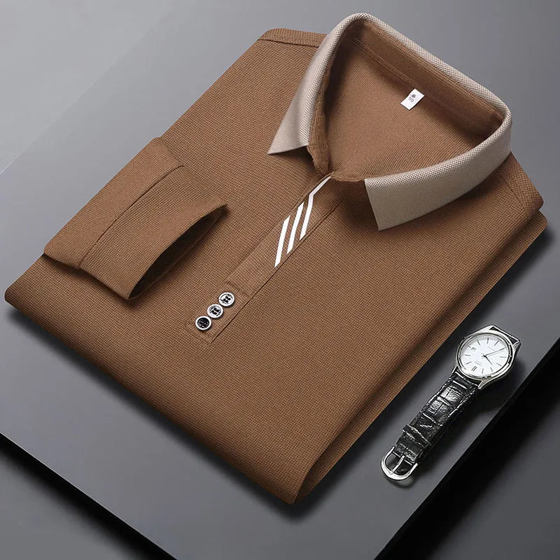 Brown Long-sleeved Polo