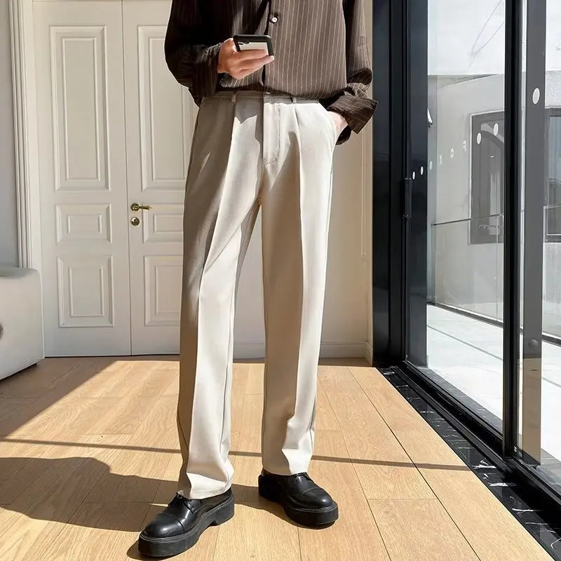 Khaki Old Money Straight Pants