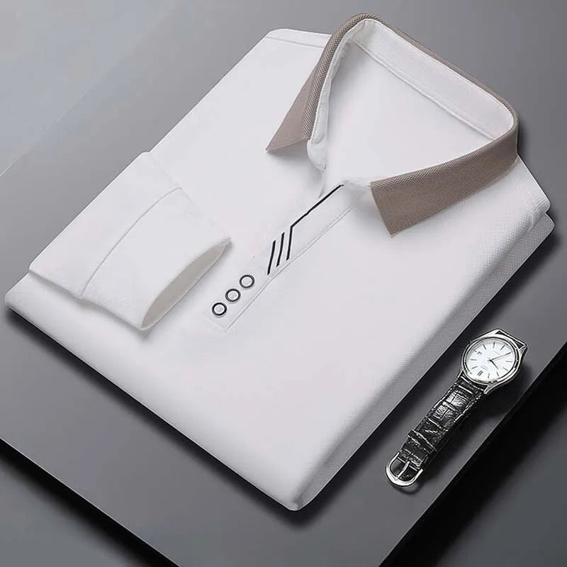 White Long-sleeved Polo