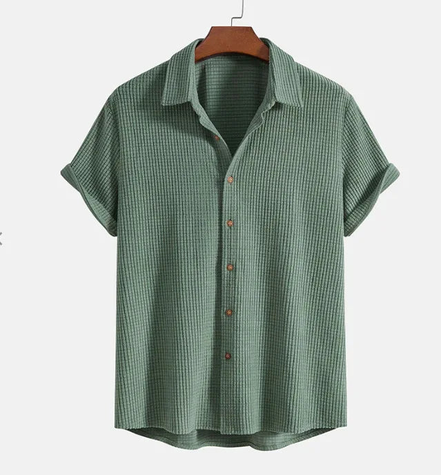Army Green Casual Old Money Shirt For Men