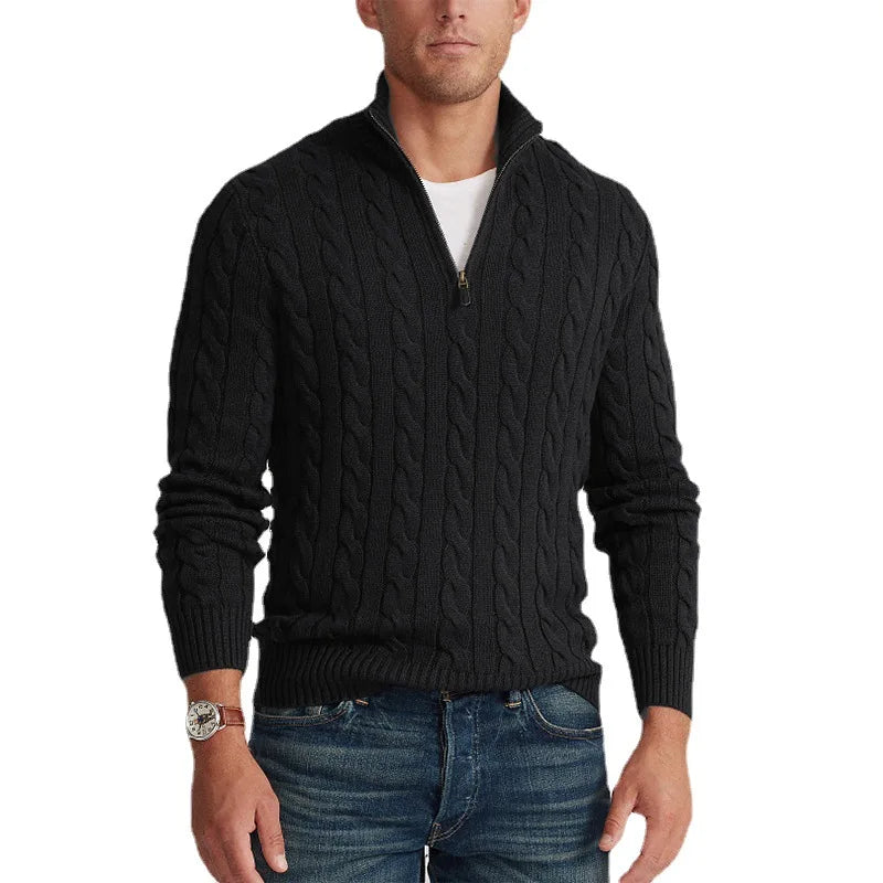 Black Knitted Sweater Front