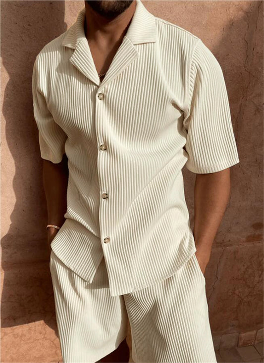 Corduroy shorts sleeve shirt