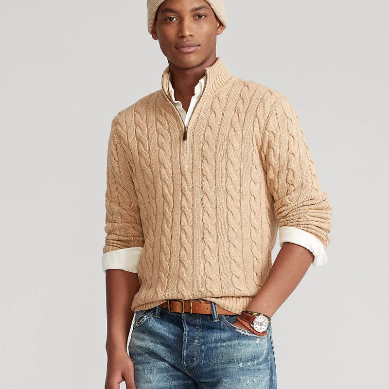 Cream White  Knitted Sweater Front